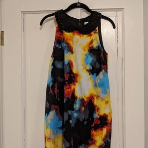 Colorful mod dress with collar